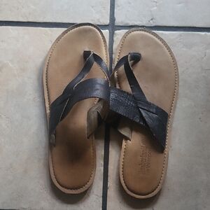Timberland Black Leather Sandals